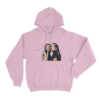 Dara Twin Portrait Unisex Hoodie Pink